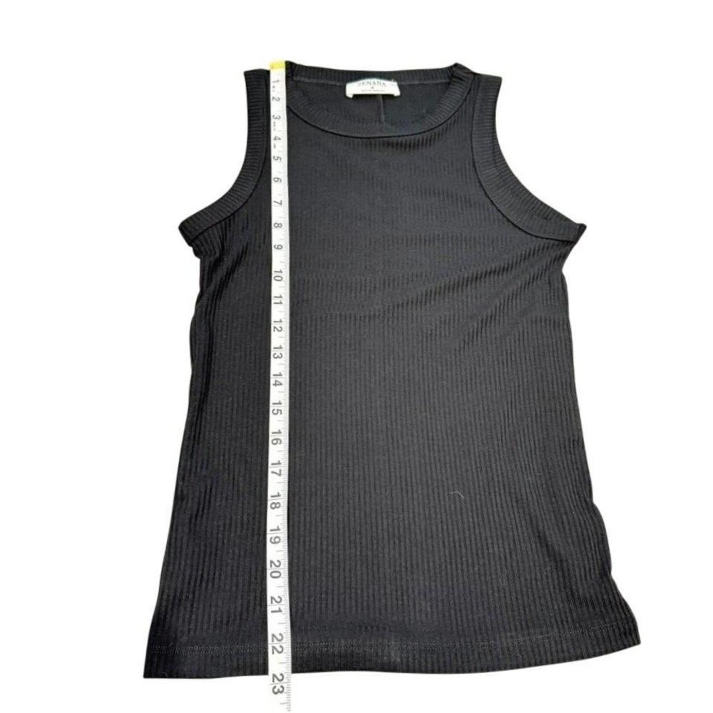 Zenana Womens Ribbed‎ Tank Top Black Crew Neck Sleeveless Basic Size S - Picture 5 of 5